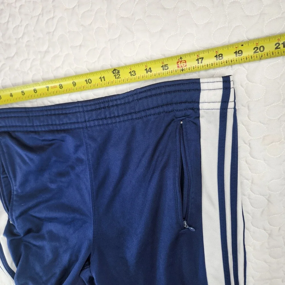 RARE LOGO Adidas Vtg Full Snap Tear Away Track Sweat Pants Blue 3 Stripes 36 37